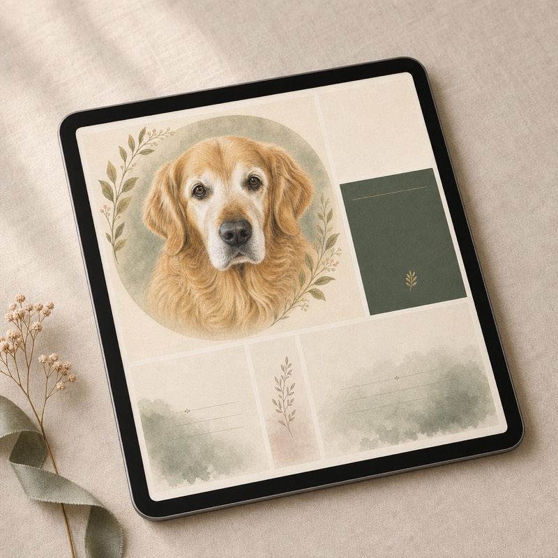 Golden retriever digital keepsake